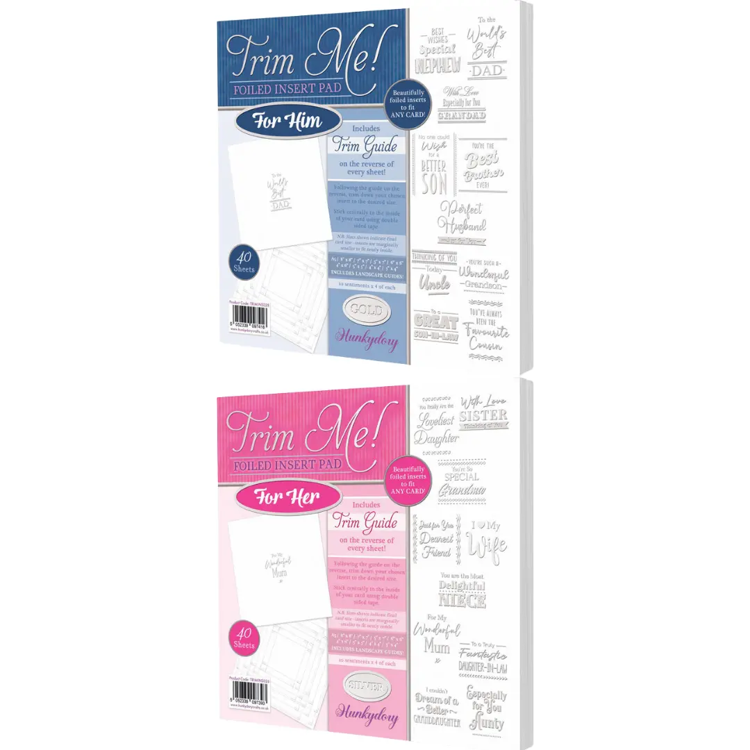 Trim Me! Foiled Insert Pad - Him/Her Silver 1