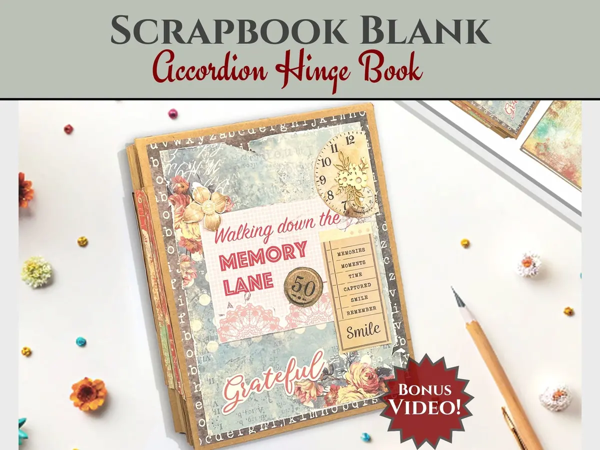 Craftreat Scrapbook Blanks - Accordion Hinge Book Diy - Kraft 1
