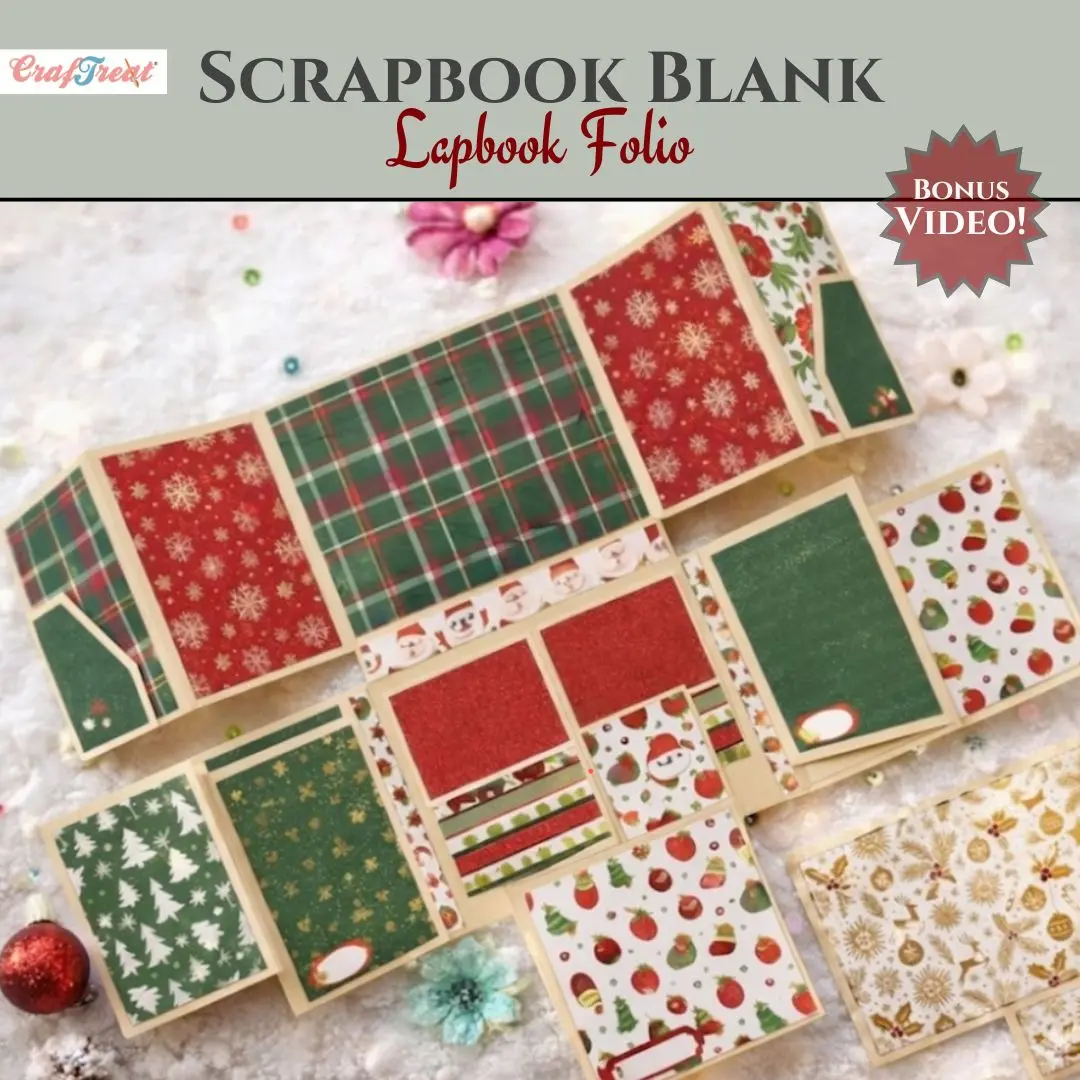 Craftreat Scrapbook Blank Precut Album Base - Lapbook Folio - Ivory 1