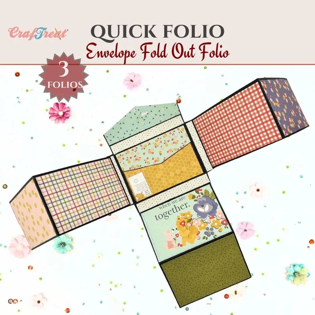 Craftreat Scrapbook Blank Quick Folio - Envelope Fold Up Folio - Black, White, Kraft 1