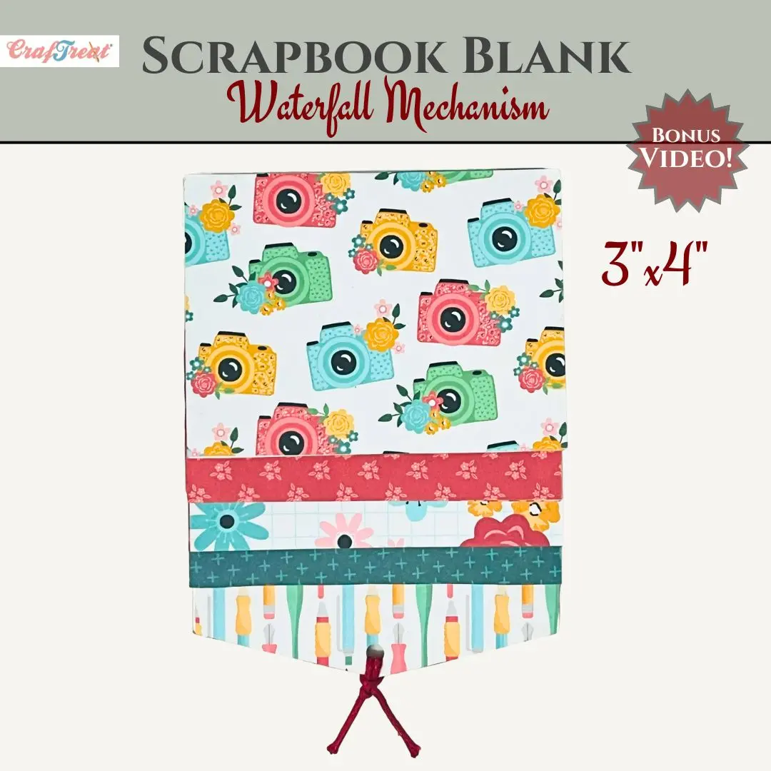 Craftreat Scrapbook Blank Precut Base - Waterfall Mechanism White - 3"X4" 1