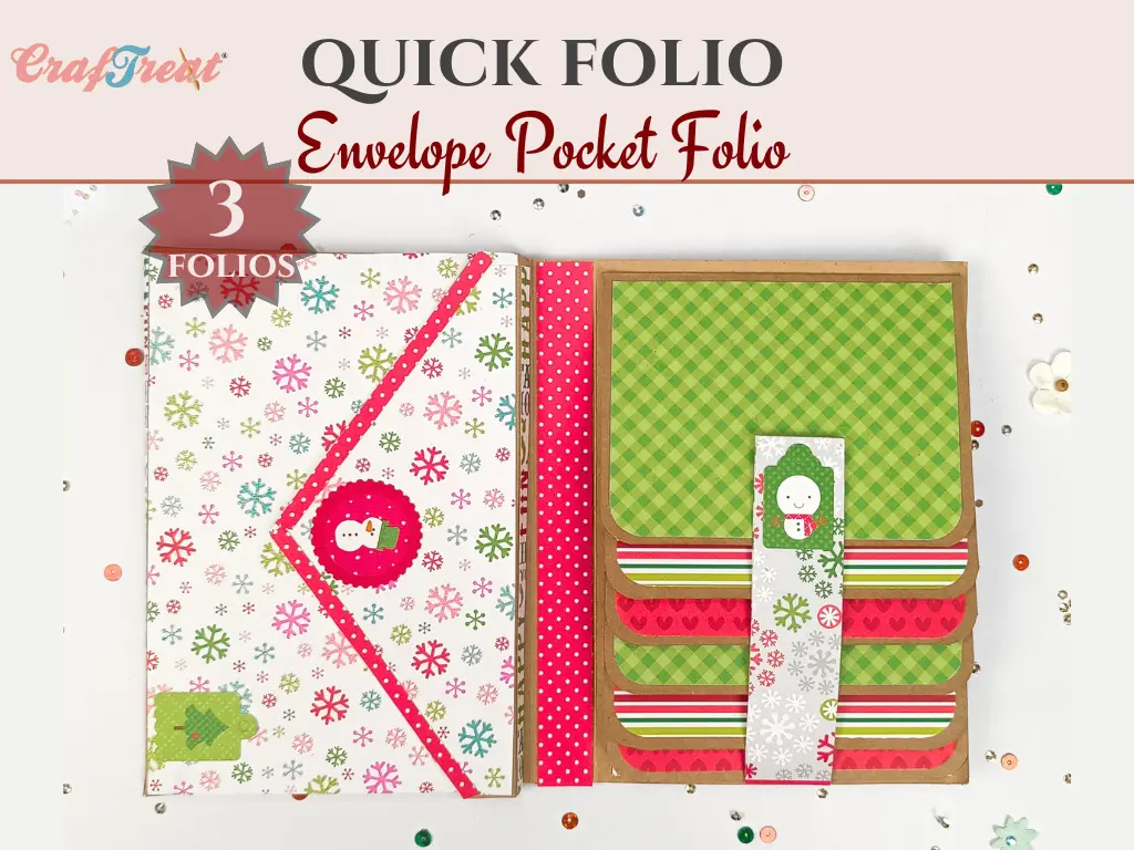 Craftreat Scrapbook Blank Quick Folio - Envelope Pocket Folio - Black, Kraft And White 1