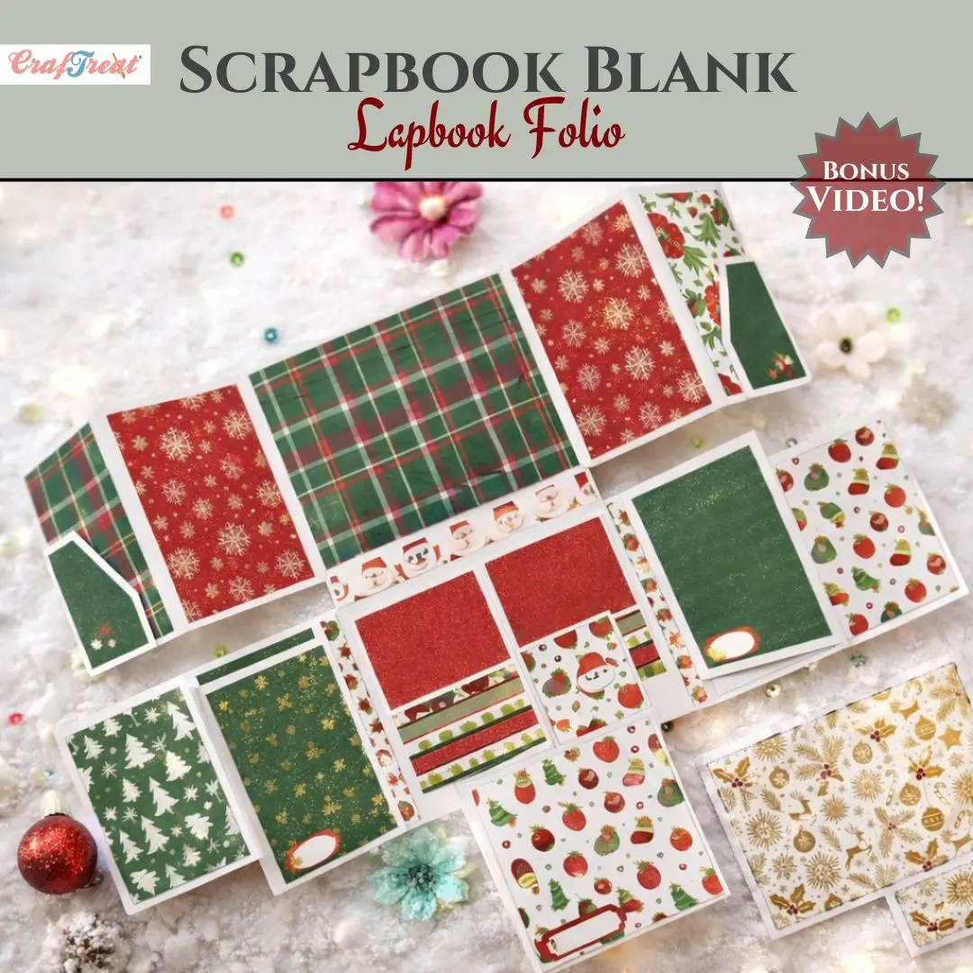 Craftreat Scrapbook Blank Precut Album Base - Lapbook Folio - White 1