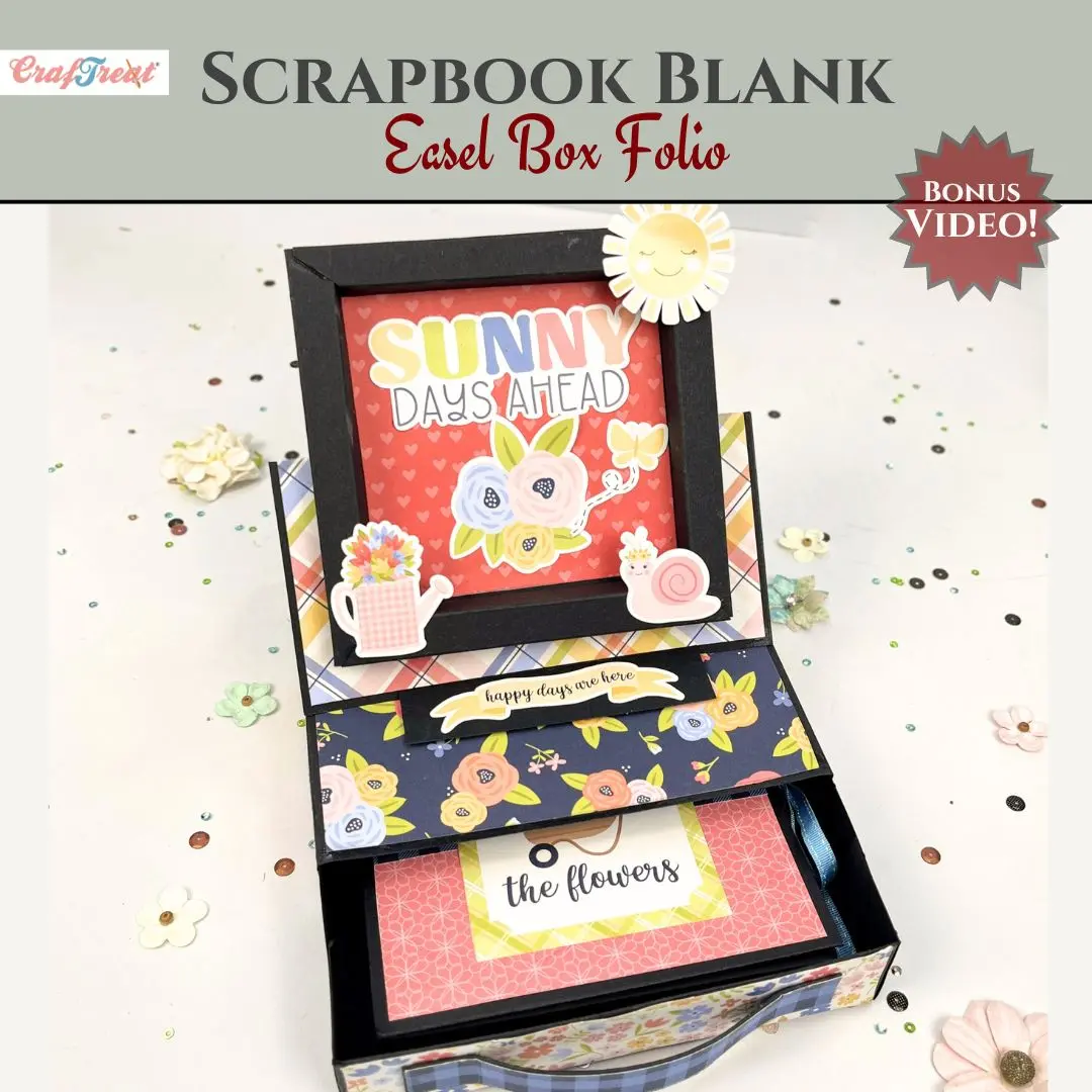 Craftreat Scrapbook Blank Easel Box Folio - White 1
