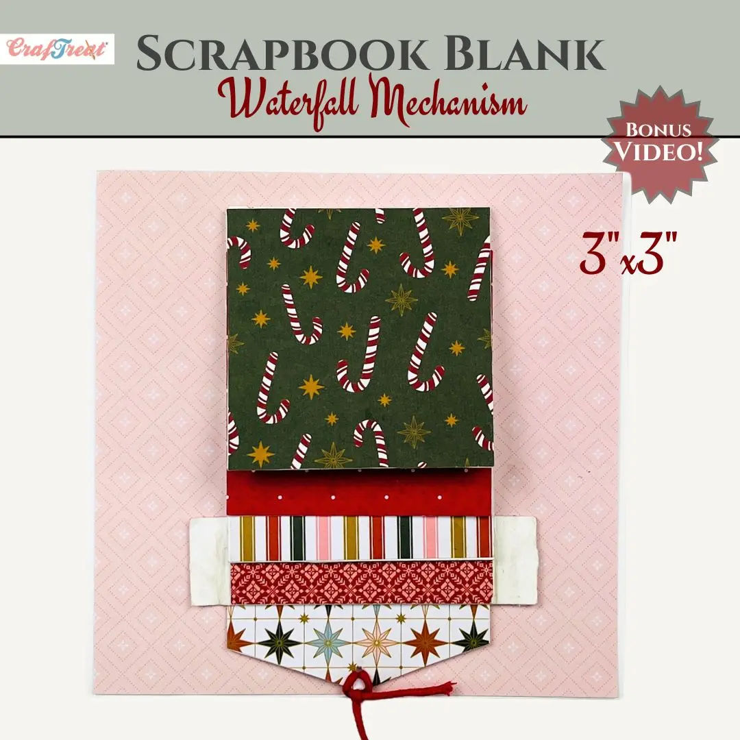 Craftreat Scrapbook Blank Precut Base - Waterfall Mechanism White - 3"X3" 1