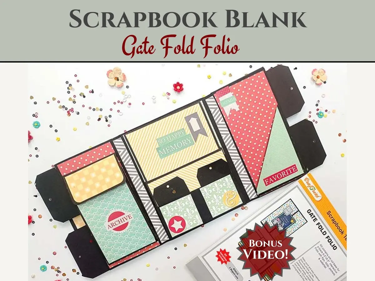 Craftreat Scrapbook Blank Precut Album Base - Gate Fold Folio - White 1