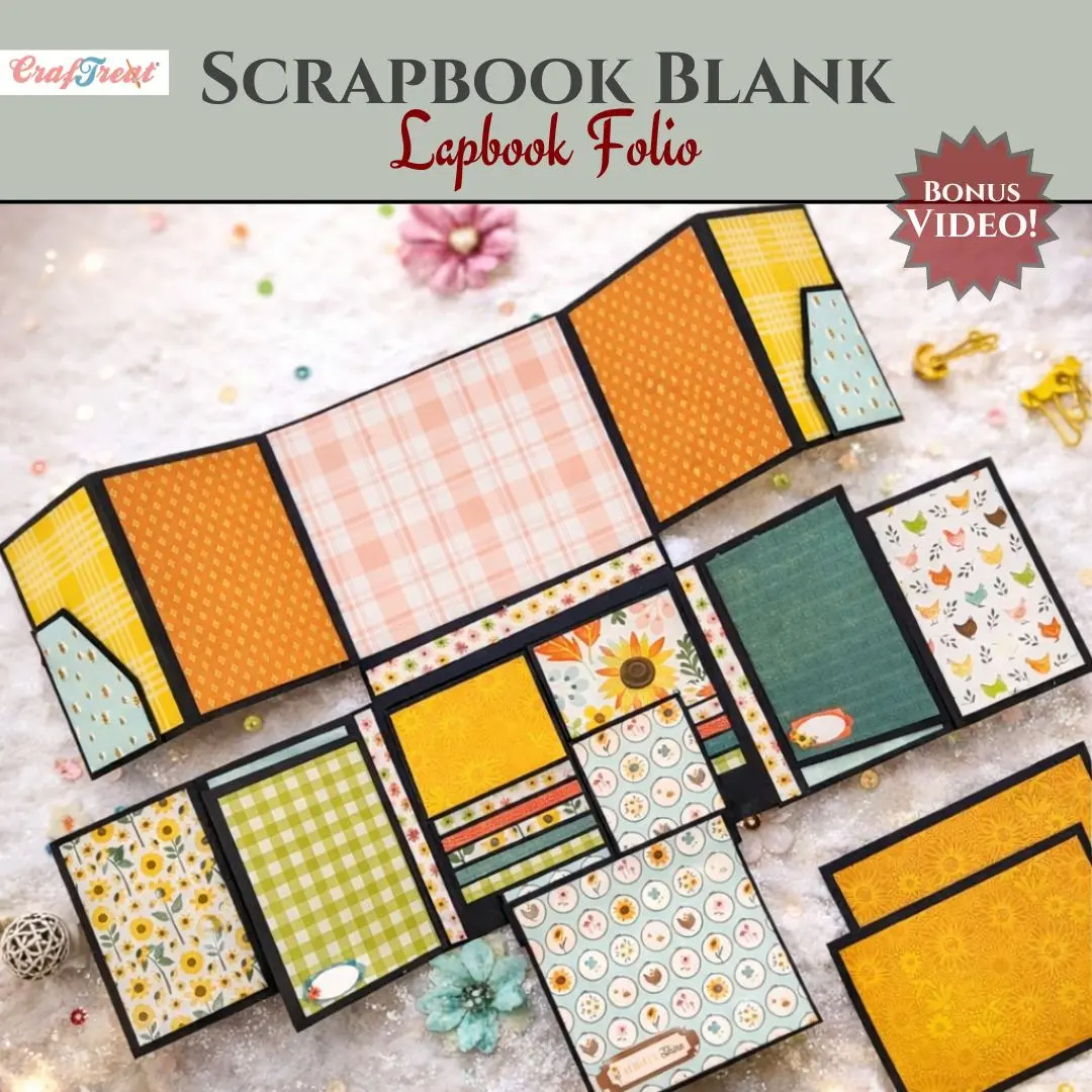 Craftreat Scrapbook Blank Precut Album Base - Lapbook Folio - Black 1