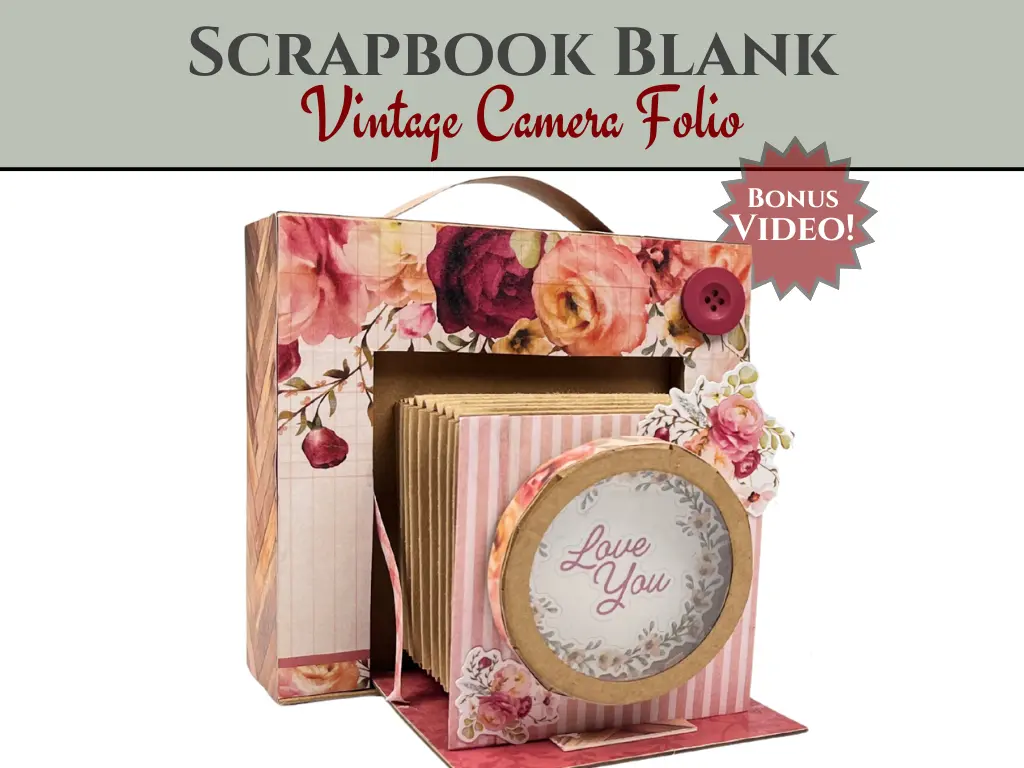 Craftreat Scrapbook Blank Precut Album Base - Vintage Camera - Black 1
