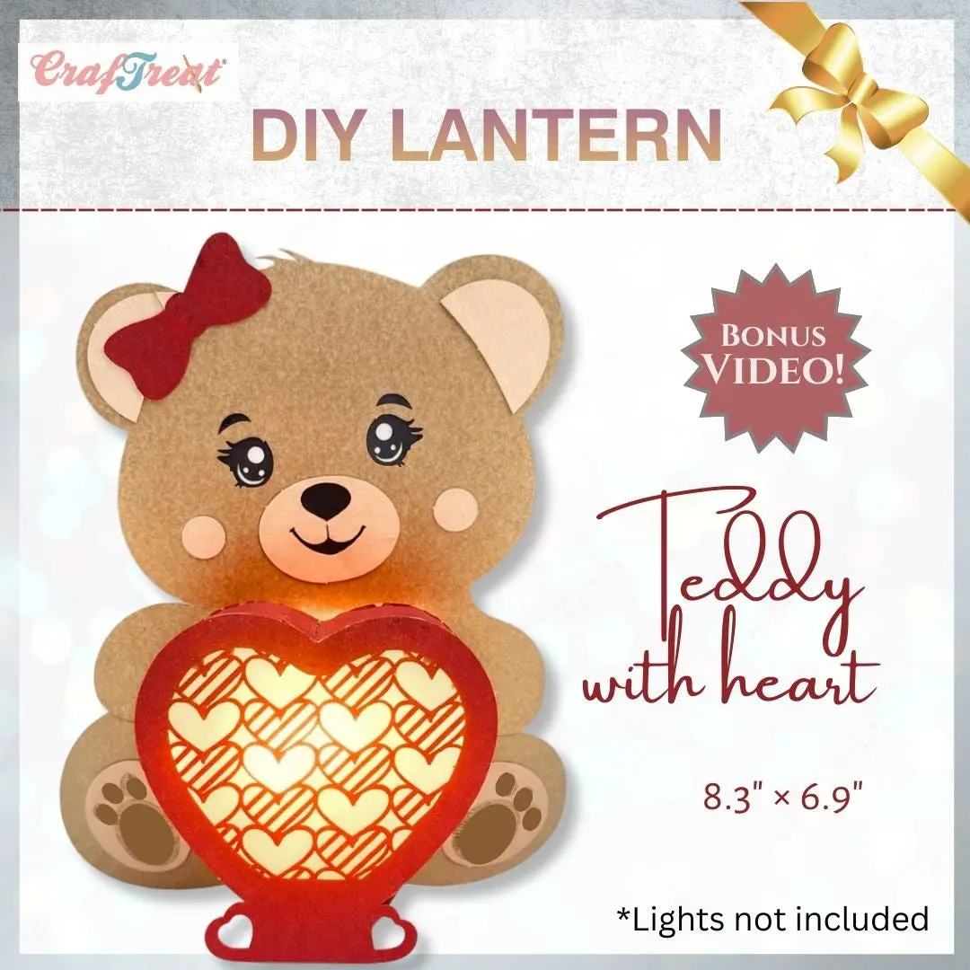 Craftreat Diy Paper Lanterns - Teddy With Heart 1