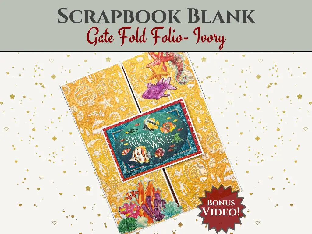 Craftreat Scrapbook Blank Precut Album Base - Gate Fold Folio - Ivory 1