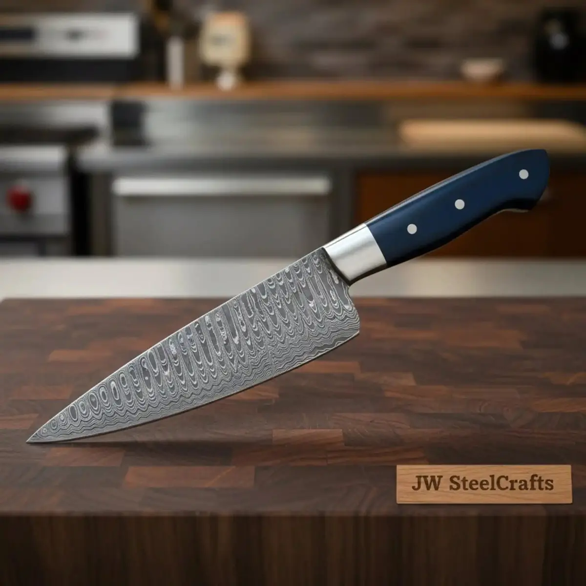 2-Piece Hand-Forged Chef Knife Pair — Pattern-Welded Damascus With Black Micarta Handles (Professional Set) 1