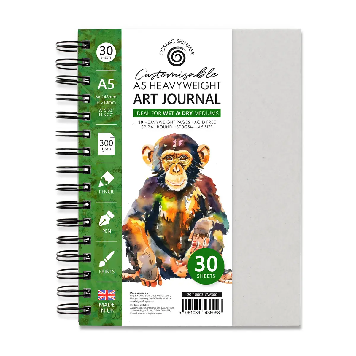 Cosmic Shimmer Customisable Heavyweight Art Journal, A5 300Gsm 1