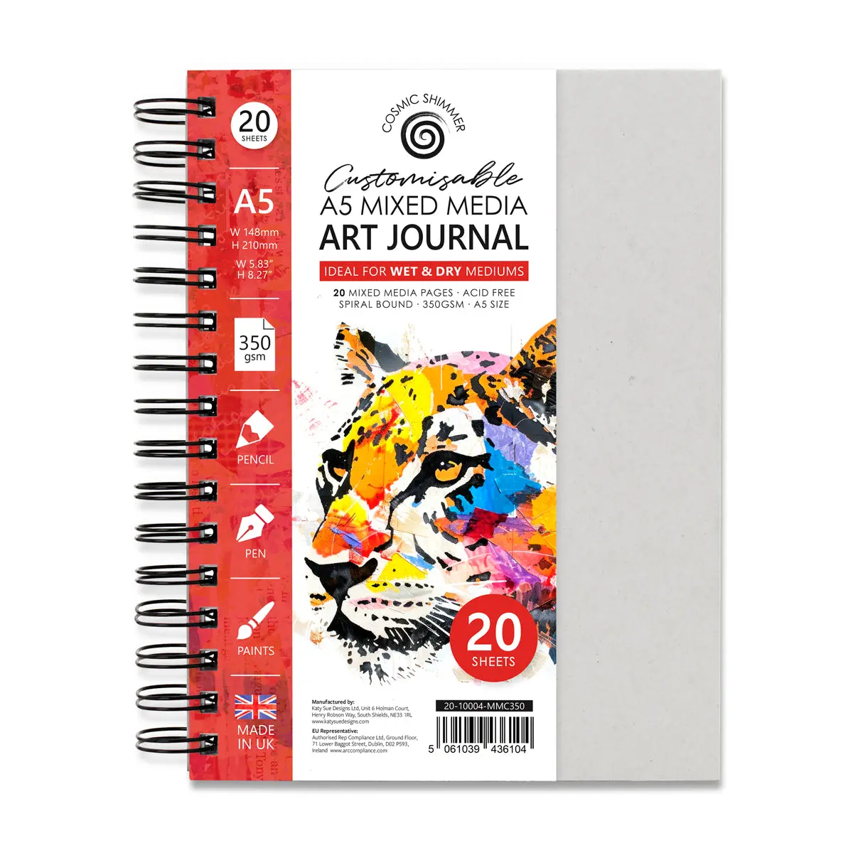 Cosmic Shimmer Customisable Mixed Media Art Journal, A5 350Gsm 1