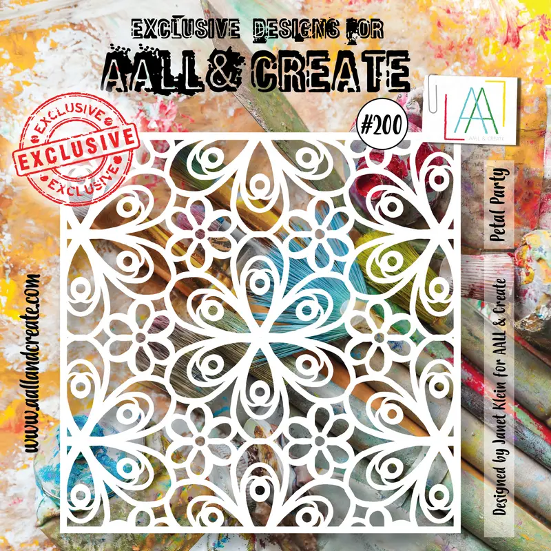 Aall And Create #200 - 6"X6" Stencil - Petal Party 1