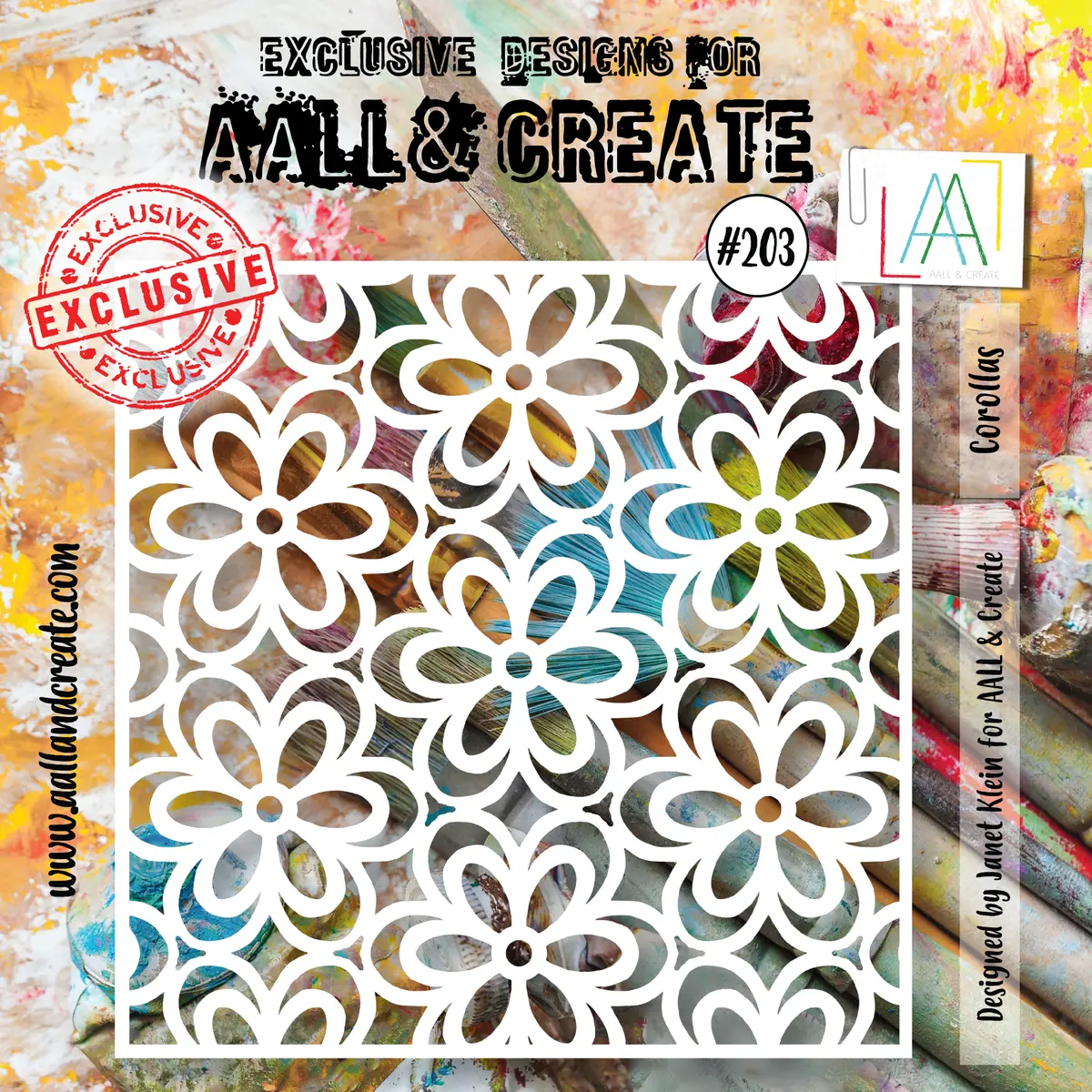 Aall And Create  6"X6" Stencil - 203 - Corollas 1