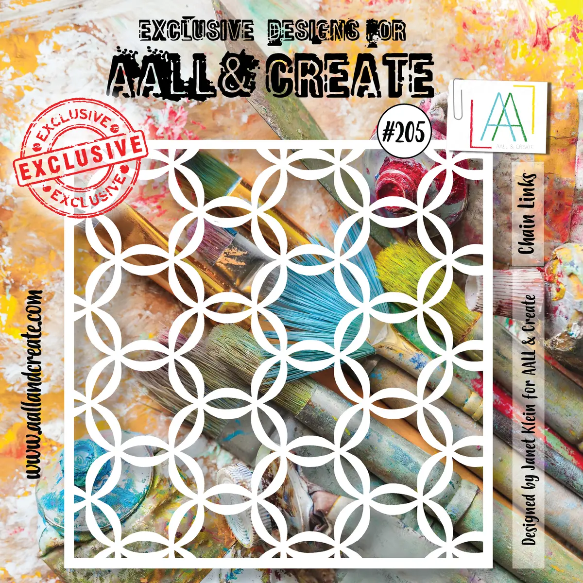 Aall And Create  6"X6" Stencil - 205 - Chain Links 1