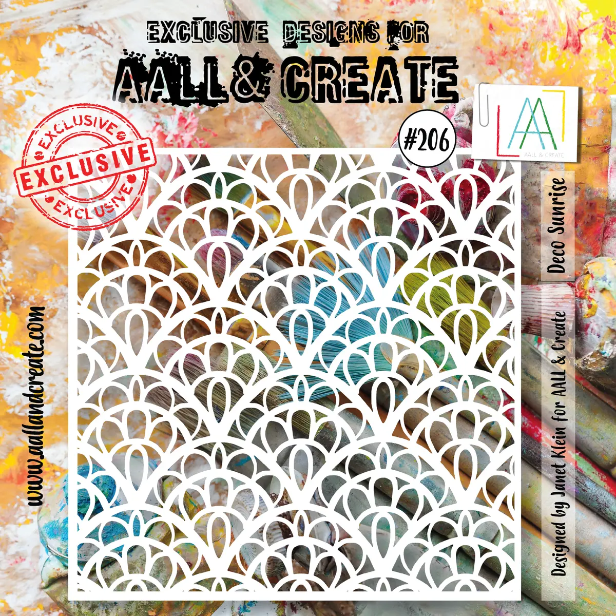 Aall And Create  6"X6" Stencil - 206 - Deco Sunrise 1