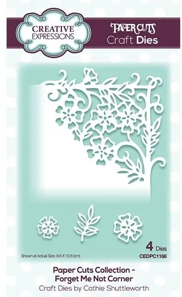 Creative Expressions Paper Cuts Corner Forget Me Not Craft Die 1
