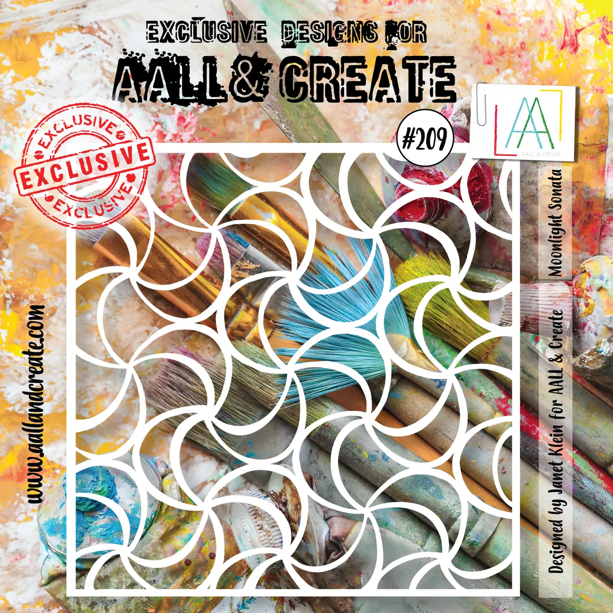 Aall And Create  6"X6" Stencil - 209 - Moonlight Sonata 1