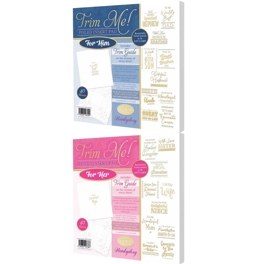 Trim Me! Foiled Insert Pad - Him/Her Gold 1