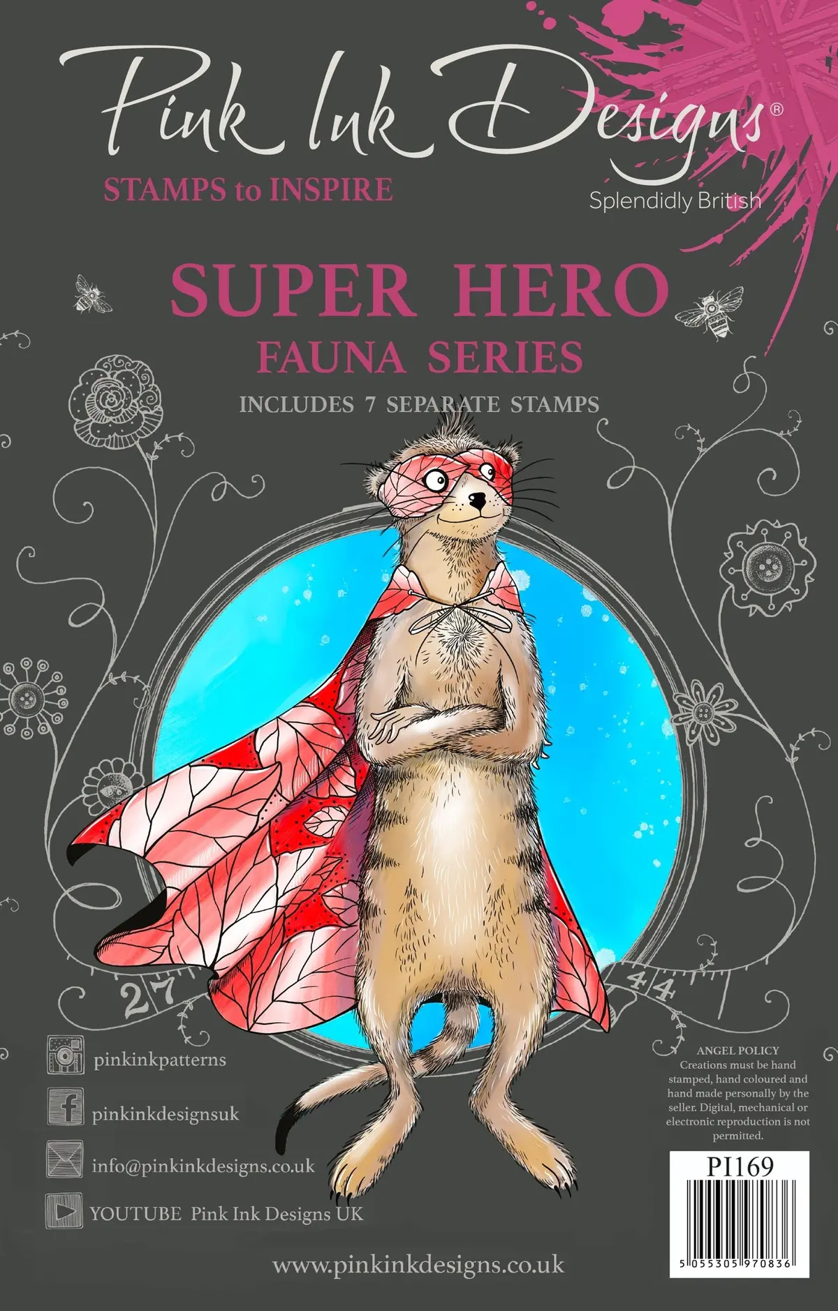Pink Ink Designs Super Hero 6 In X 8 In Clear Stamp Set 1