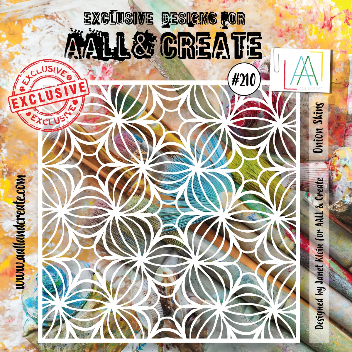 Aall And Create  6"X6" Stencil - 210 - Onion Skins 1