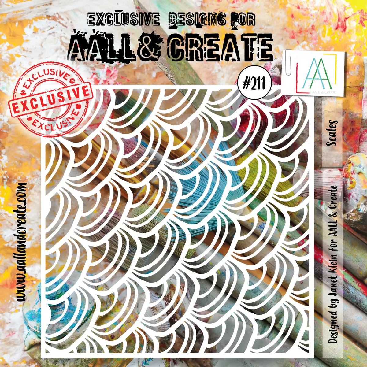 Aall And Create  6"X6" Stencil - 211 - Scales 1