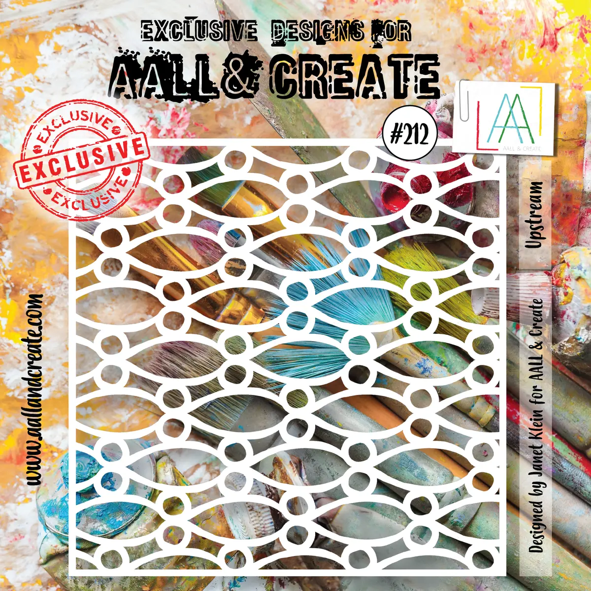 Aall And Create  6"X6" Stencil - 212 - Upstream 1