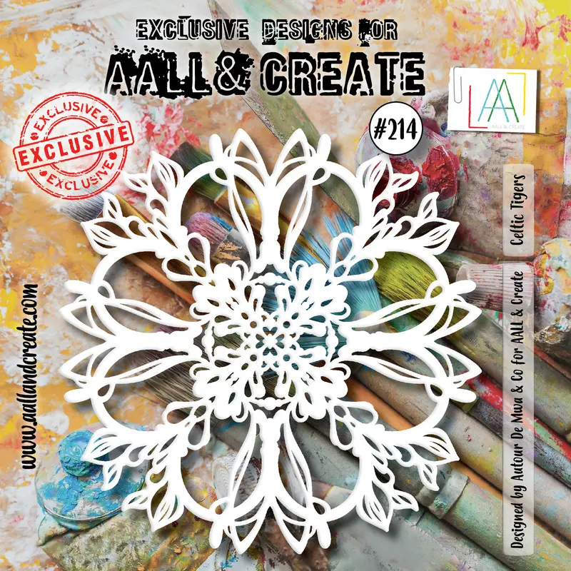 Aall And Create #214 - 6"X6" Stencil - Celtic Tigers 1