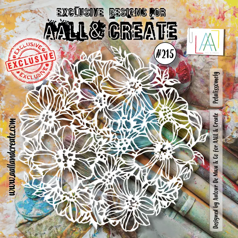 Aall And Create #215 - 6"X6" Stencil - Petalissomely 1