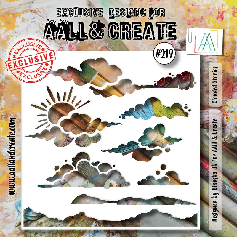 Aall And Create #219 - 6"X6" Stencil - Clouded Stories 1