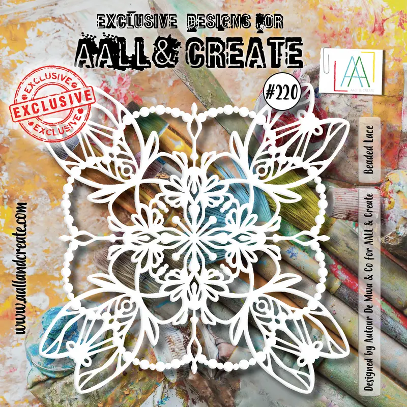 Aall And Create #220 - 6"X6" Stencil - Beaded Lace 1