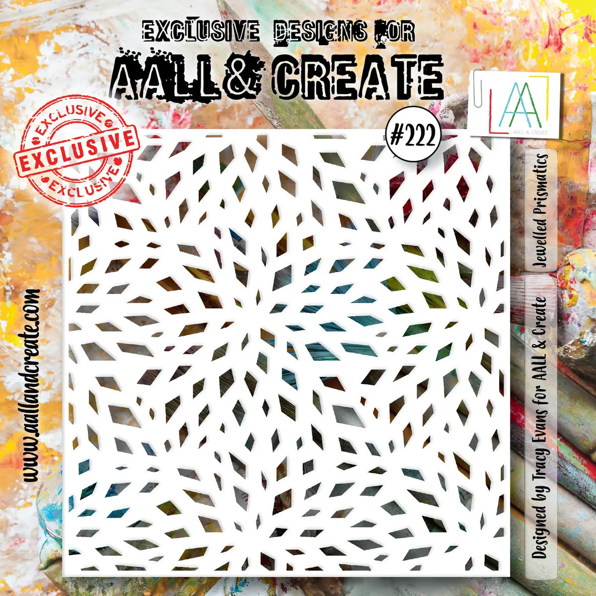 Aall And Create - 6"X6" Stencil - Jewelled Prismatics 1