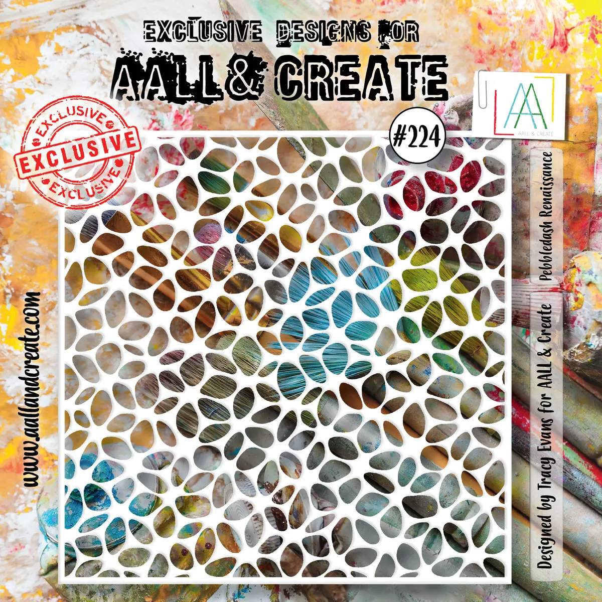 Aall And Create - 6"X6" Stencil - Pebbledash Renaissance 1