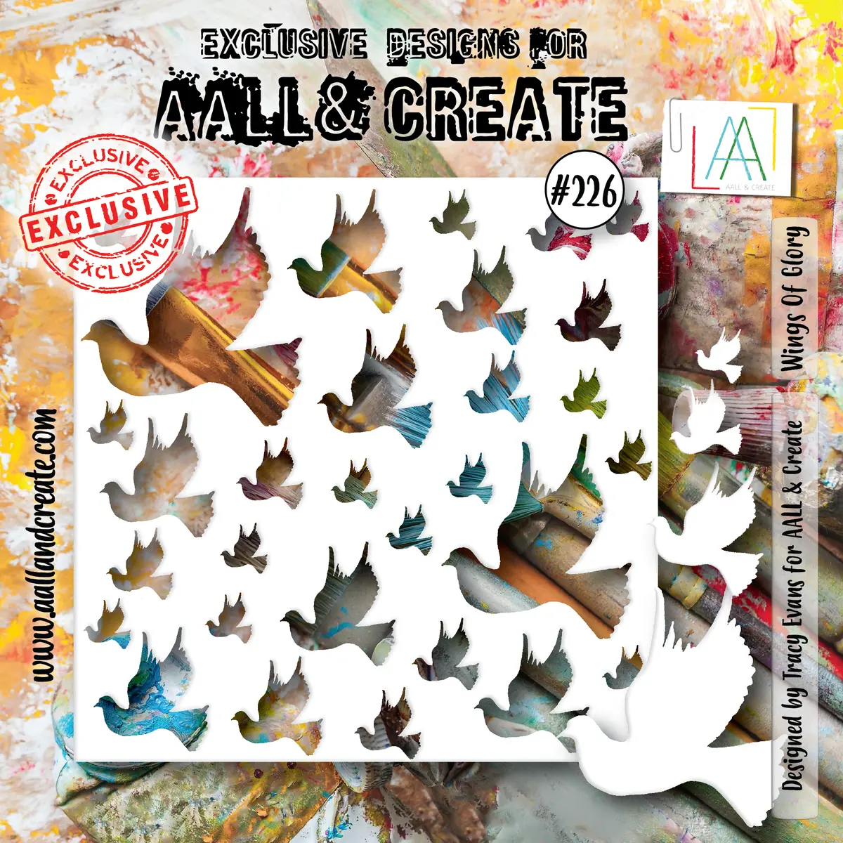 Aall And Create - 6"X6" Stencil - Wings Of Glory 1