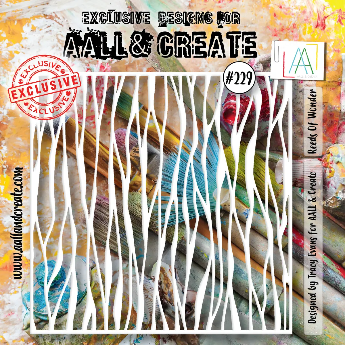 Aall And Create - 6"X6" Stencil - Reeds Of Wonder 1