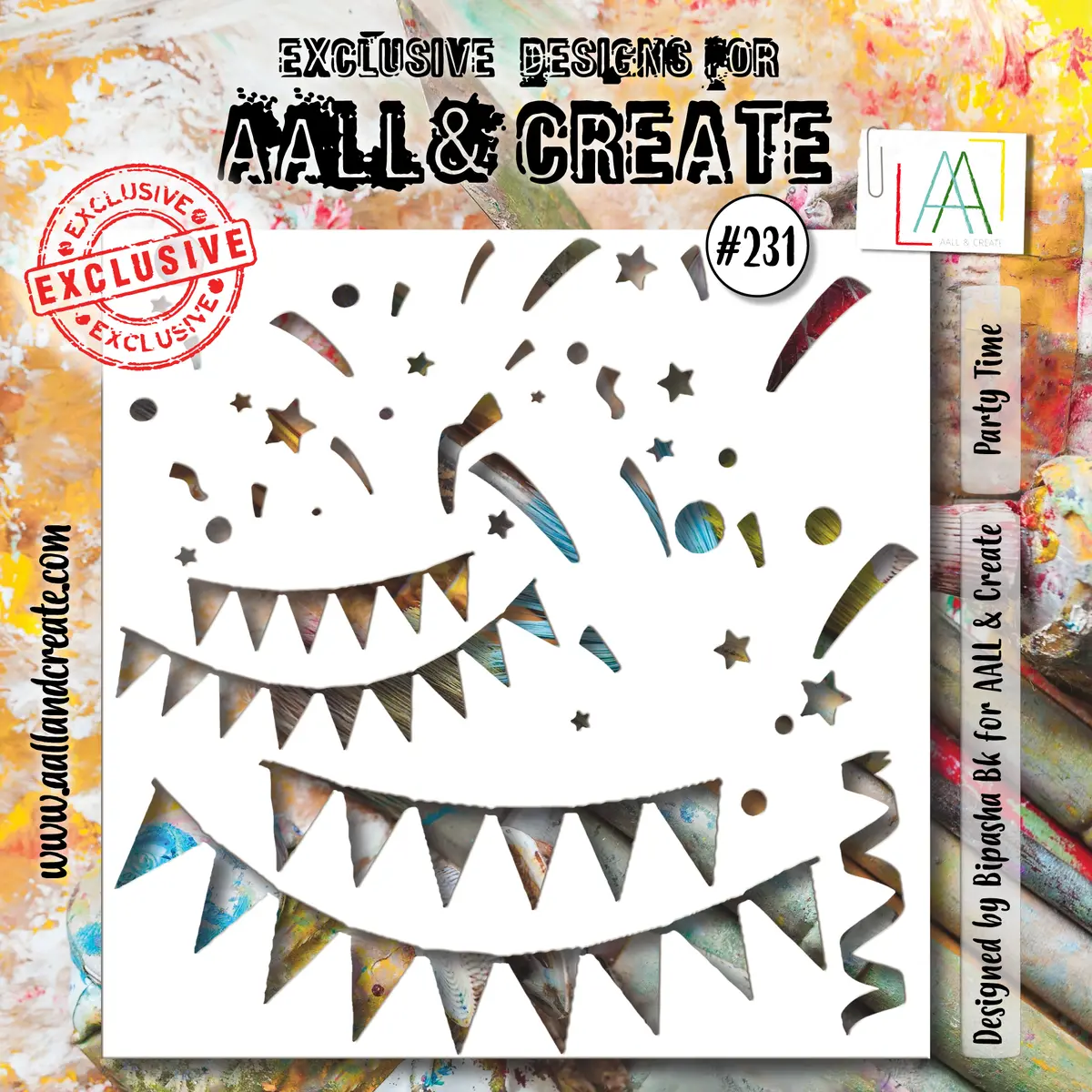Aall And Create - 6"X6" Stencil  - Party Time 1