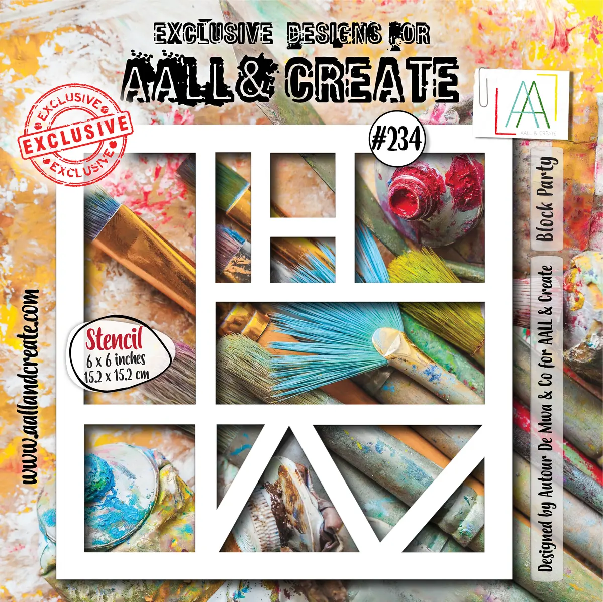 Aall And Create - 6"X6" Stencil - Block Party 1