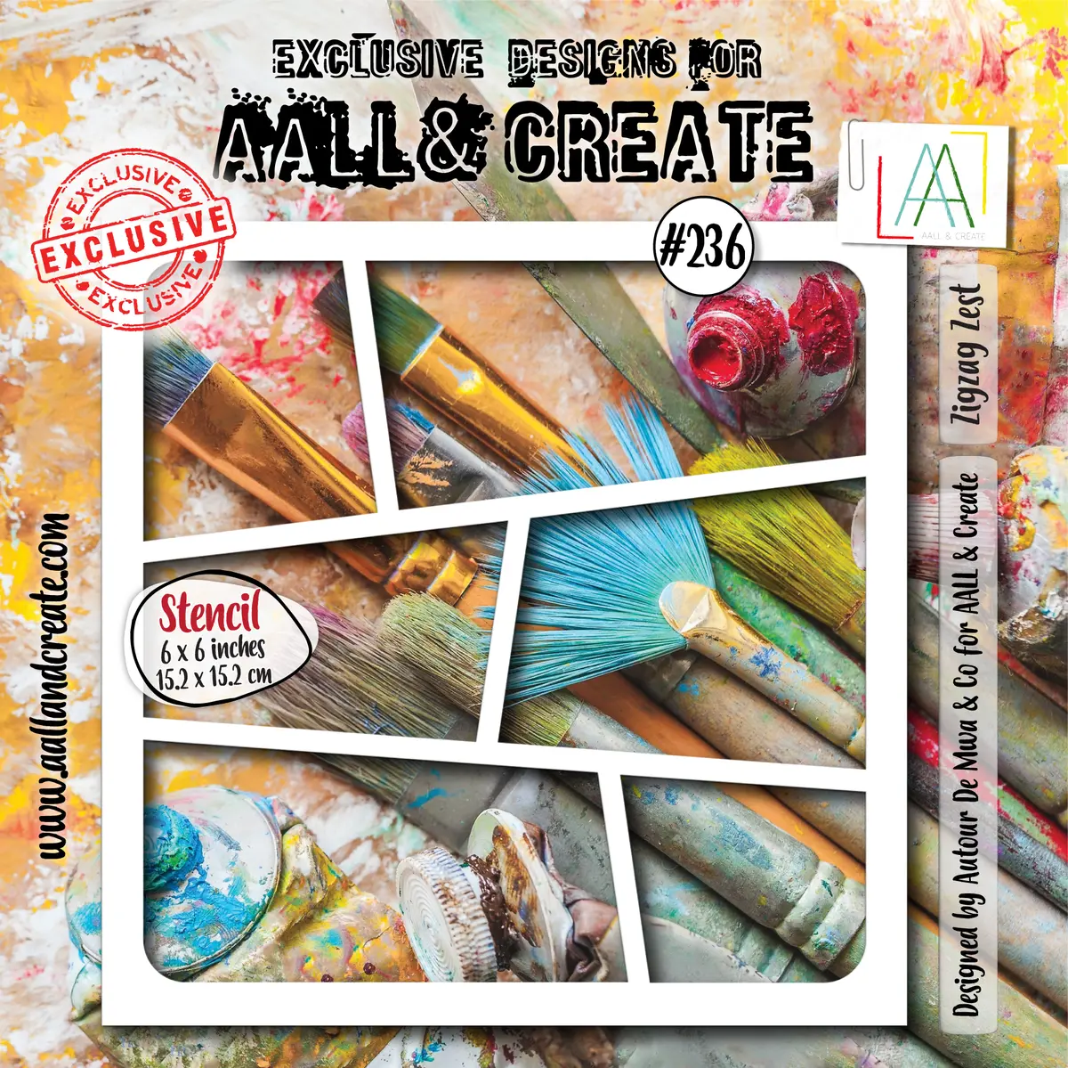 Aall And Create - 6"X6" Stencil - Zigzag Zest 1