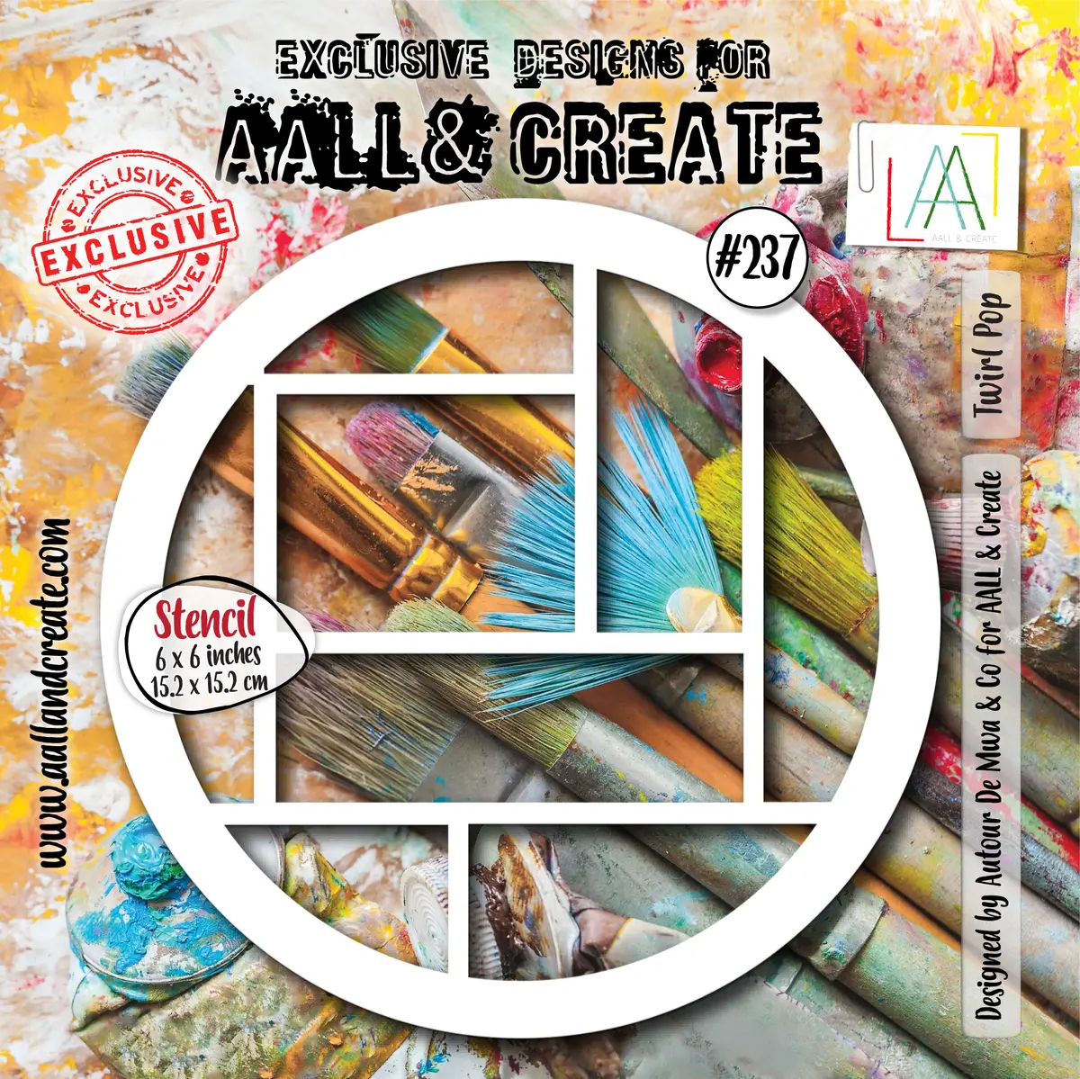 Aall And Create - 6"X6" Stencil - Twirl Pop 1