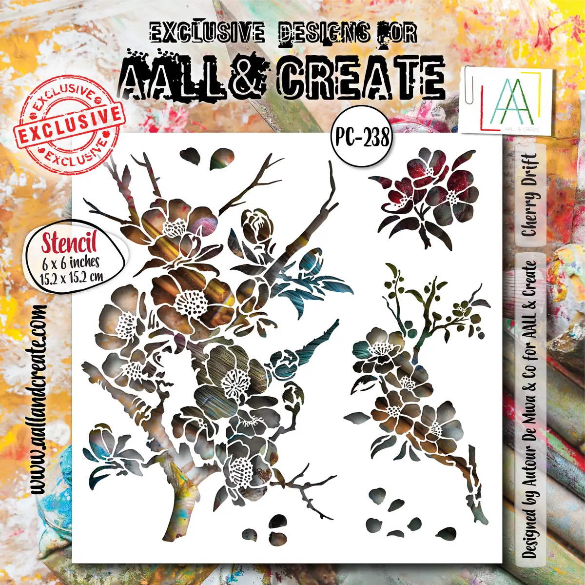 Aall And Create - 6"X6" Stencil - Cherry Drift 1