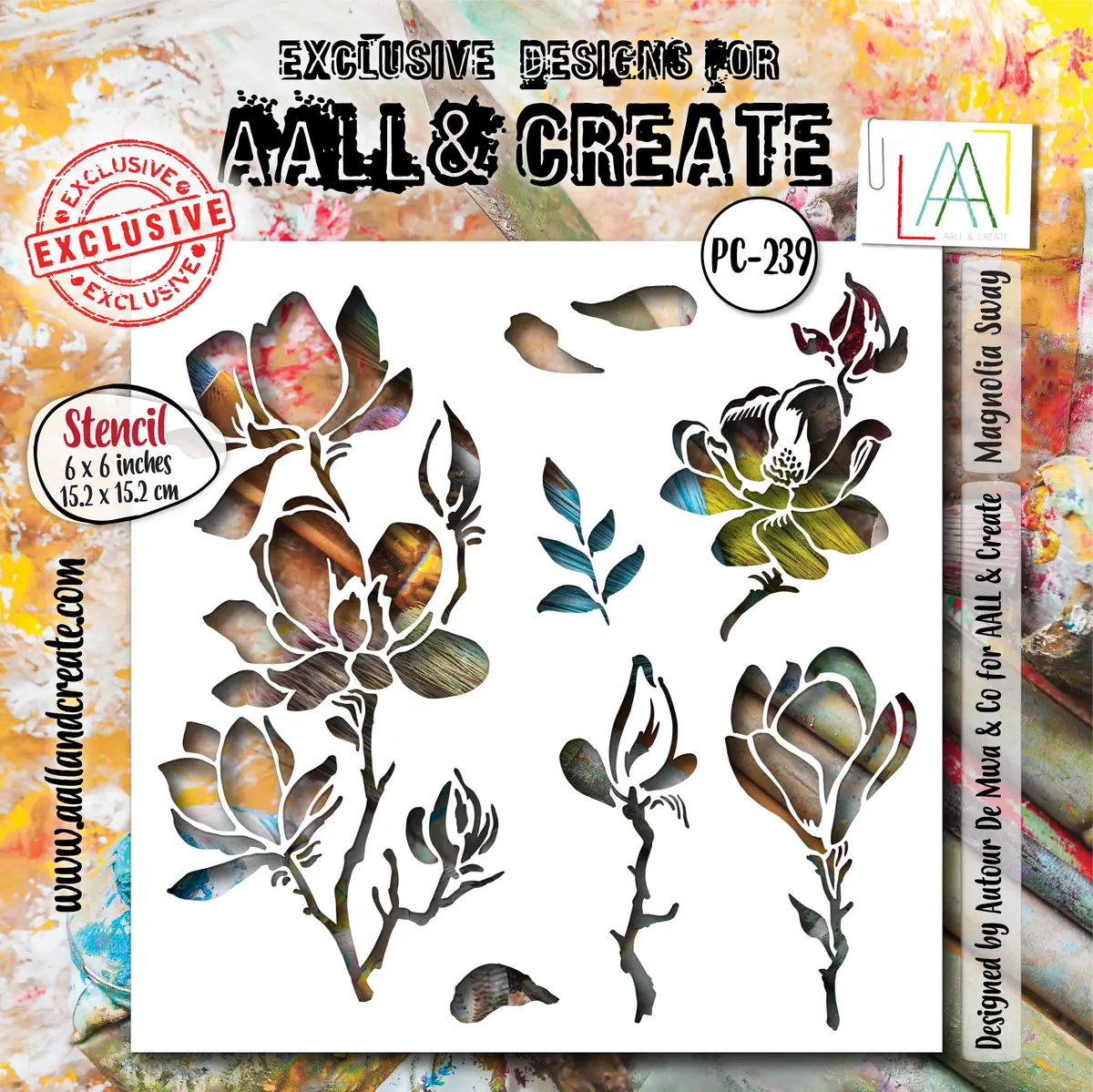 Aall And Create - 6"X6" Stencil - Magnolia Sway 1