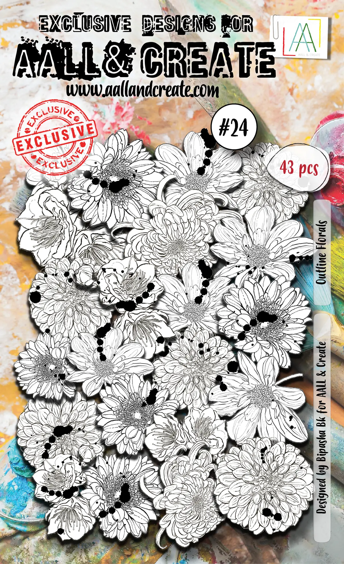 Aall And Create  Ephemera Die-Cuts - 24 - Outline Florals 1