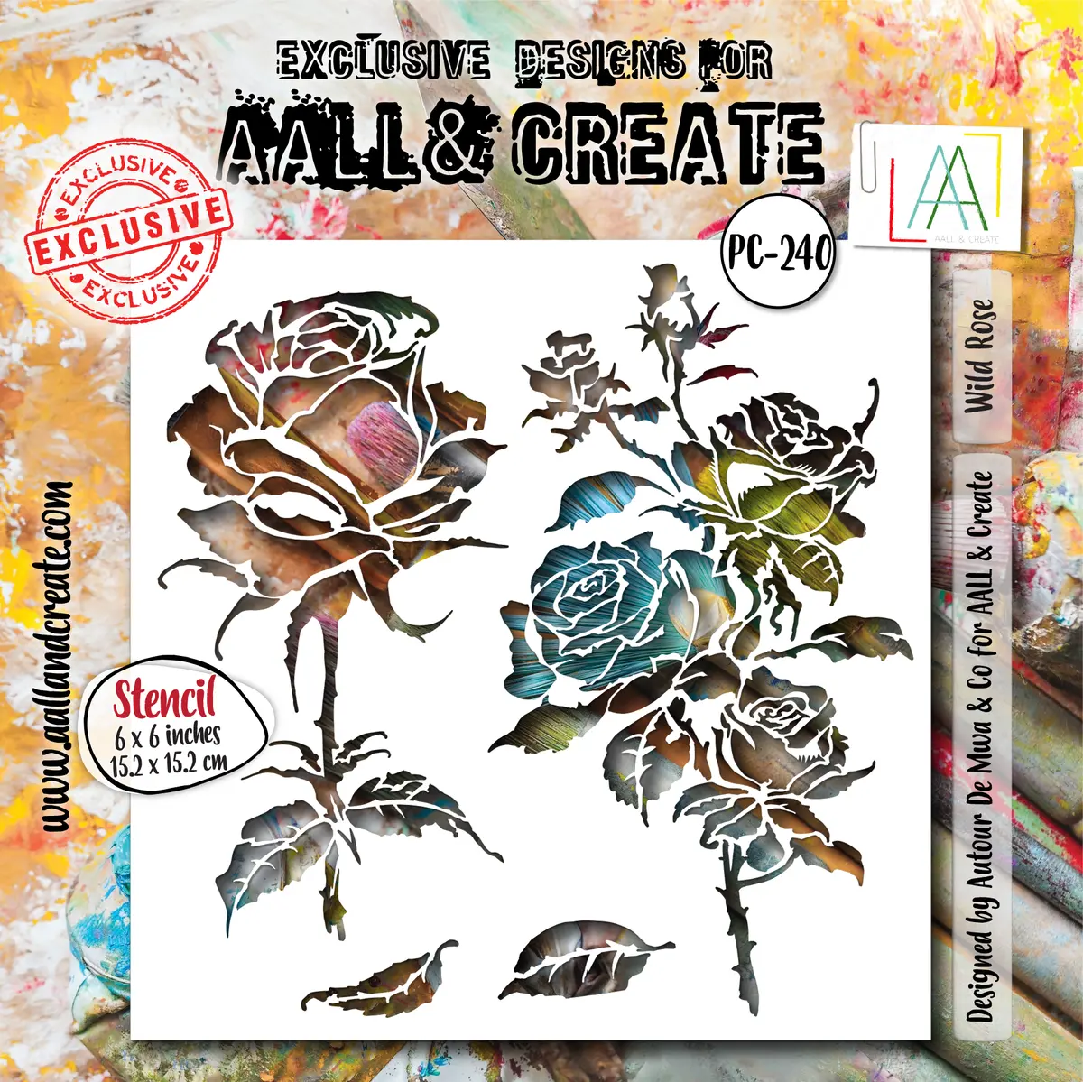 Aall And Create - 6"X6" Stencil - Wild Rose 1