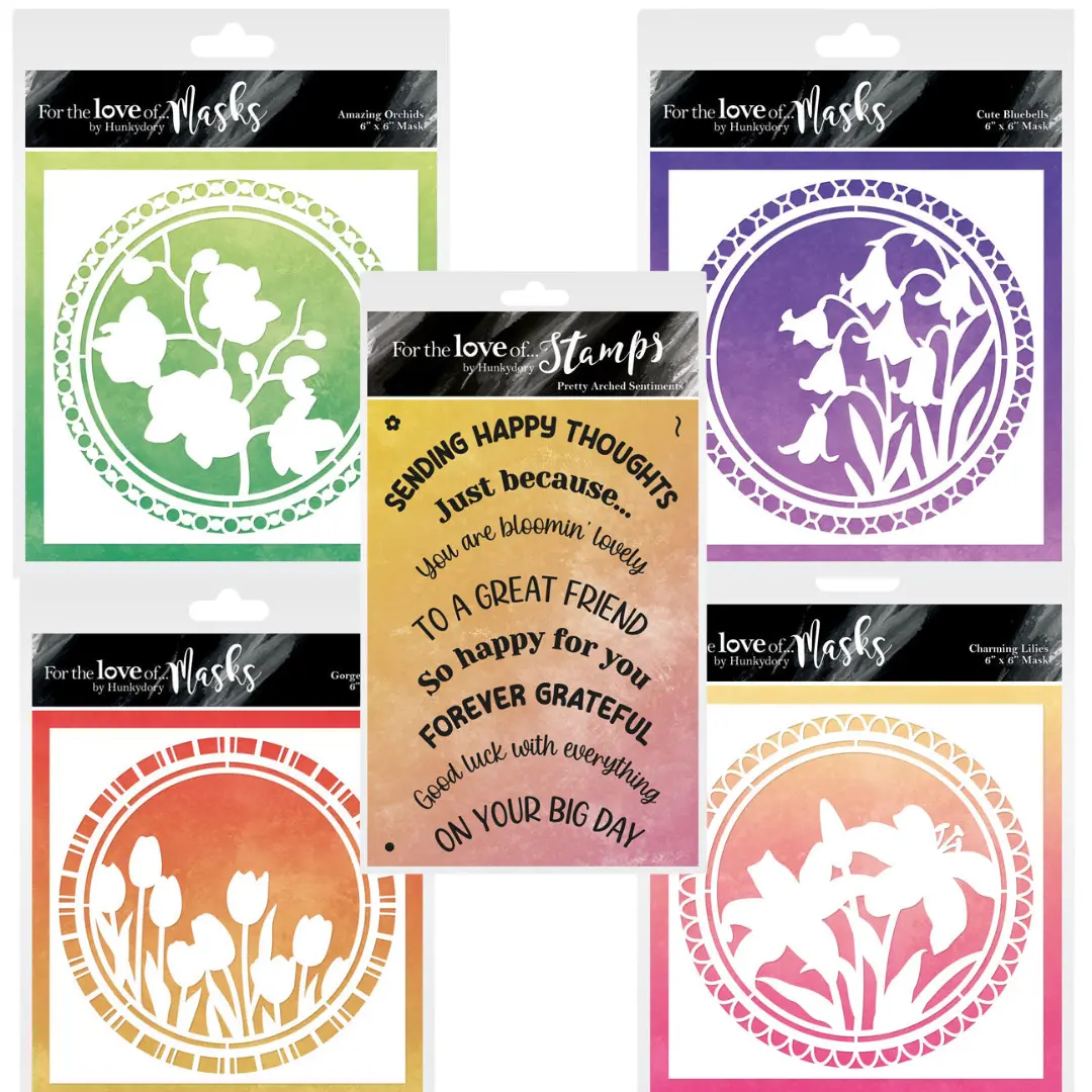 Silhouette Flower Masks And Sentiment Stamp Set 1