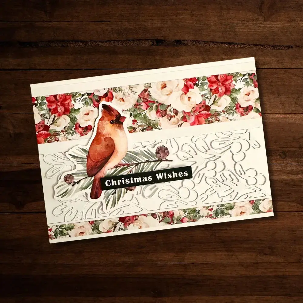 Christmas Poinsettia Border Metal Cutting Die 30159 2