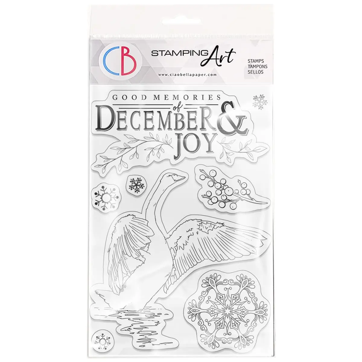 Ciao Bella Clear Stamp Set 4"X6" December & Joy 1