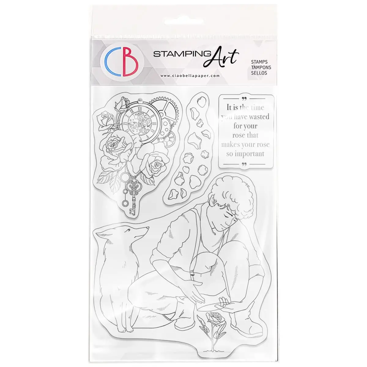 Ciao Bella Clear Stamp Set 4"X6" The Rose 1