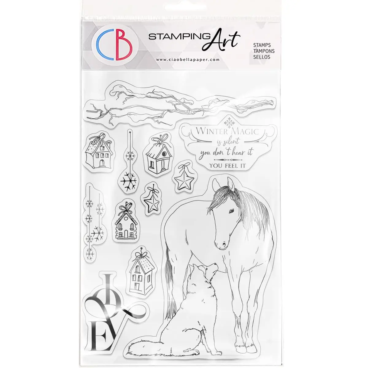 Ciao Bella Clear Stamp Set 6"X8" Winter Magic 1