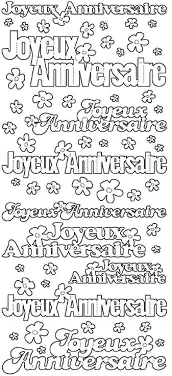 Peel-Off Stickers - Joyeux Anniversaire 1